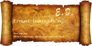 Ernyei Domicián névjegykártya